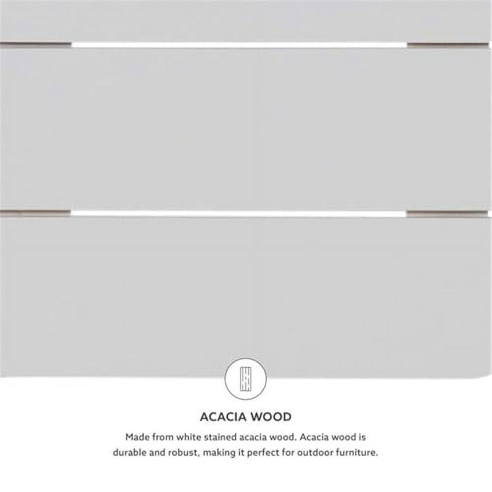 Hawthorne Collections Transitional Wood Outdoor Adirondack Side Table in White