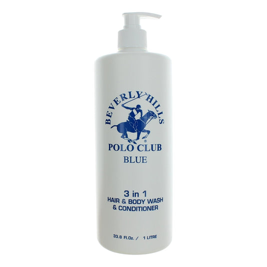 Bhpc Blue By Beverly Hills Polo Club, 33.8 Oz 3-In-1 Hair & Body Wash & Conditioner For Men