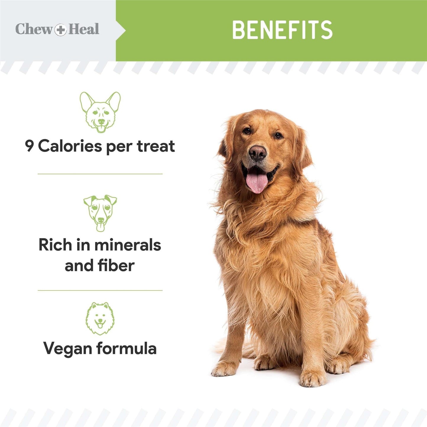 Chew + Heal Low Calorie Dog Jerky Treats - 5 oz of Plant Based Natural Dog Treats