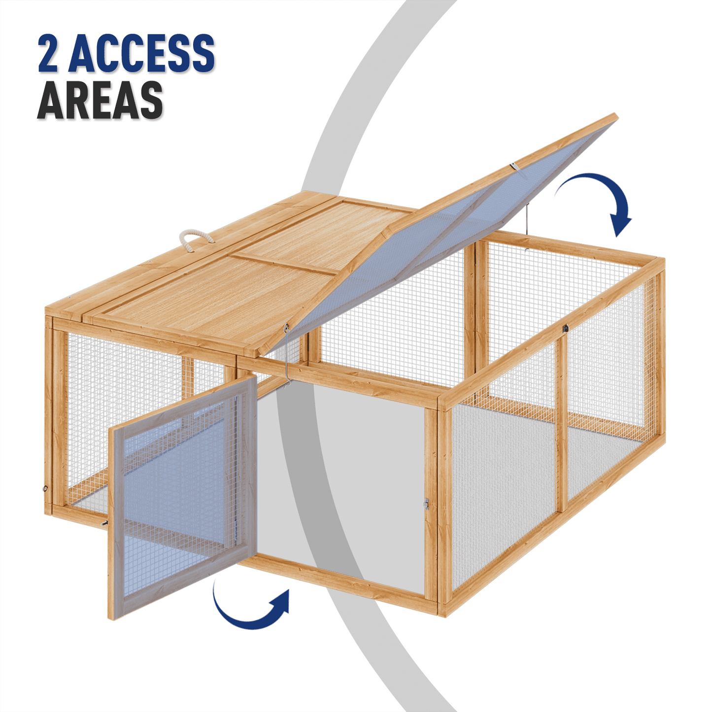 BEZT Foldable Chicken Coop Rabbit Hutch Indoor/Outdoor, Chicken Coop Rabbit Hutch Pet Cage Wood Small Animal Poultry Cage,45.5 x 42.5 x 20 Inch, No Assembly Required(Natural)