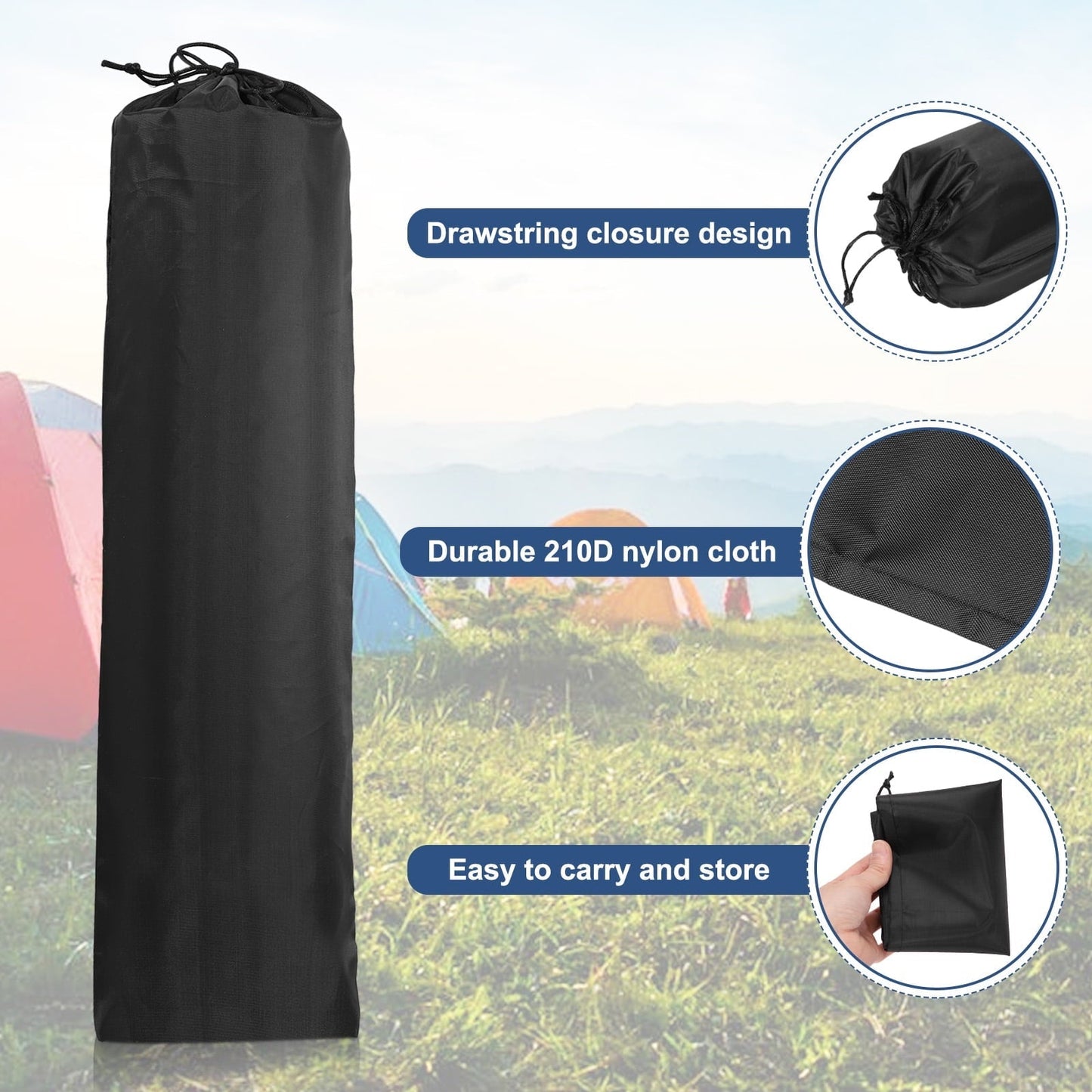 3 pcs Camp Chair Replacement Bag 24" x 8" Nylon Carrying Bag  Outdoors Folding Chair Cover Tripod Case Bag Black