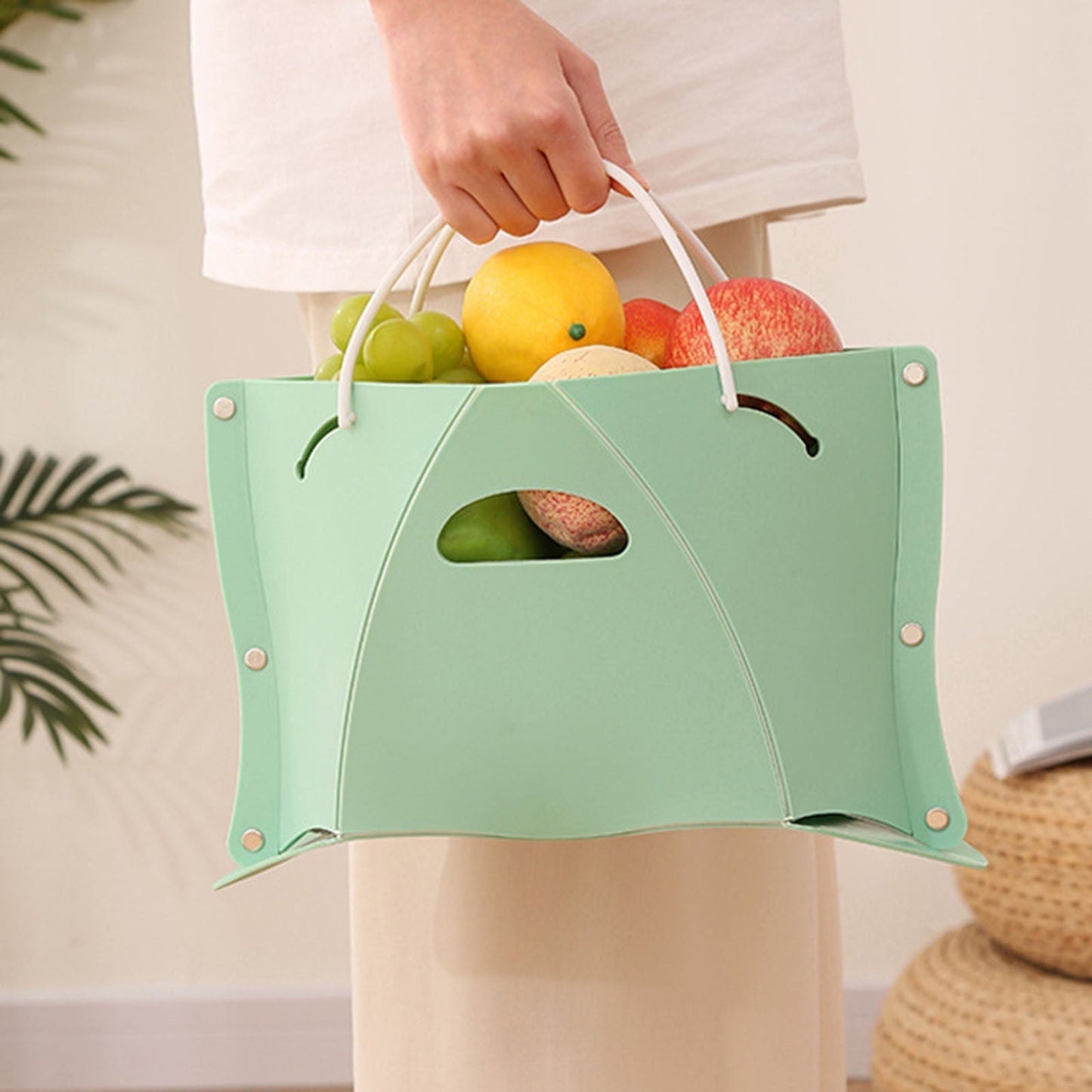 2 in 1 Foldable Plastic Stool with Handbag Function, Portable Camping Hiking Stools, Lightweight Carry Bags, Outdoor Ultralight Mini Stool for Camping & Fishing Backpacking Travel