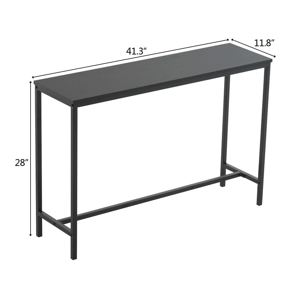 HiiKaa Console Table,Entryway Table,Narrow Sofa Table,42" Metal Hallway Table for Entryway,Living Room,Bedroom,Foyer,Black