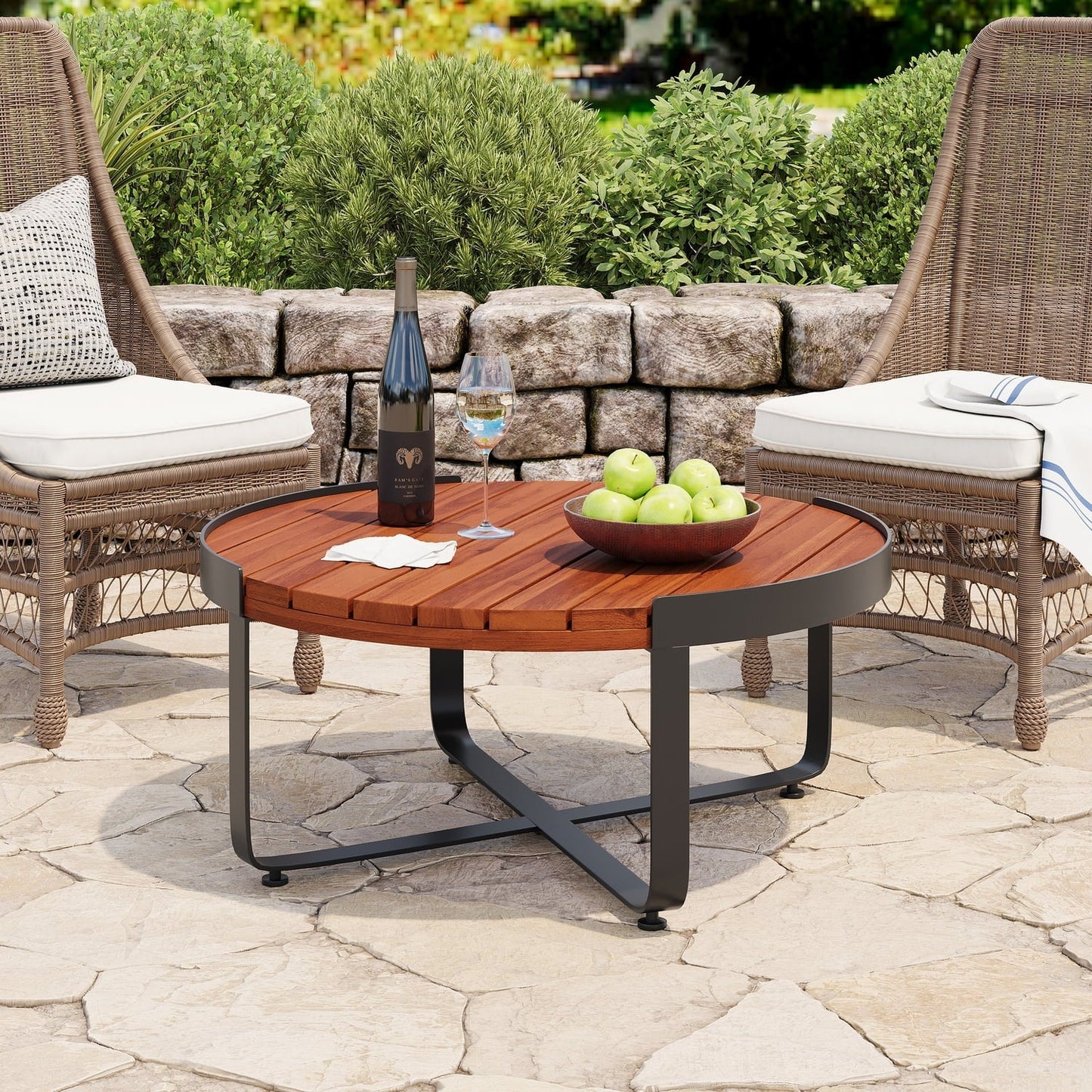 Homy Casa Outdoor Table, Elegant Patio & Garden Centerpiece for Relaxation & Gatherings, Brown