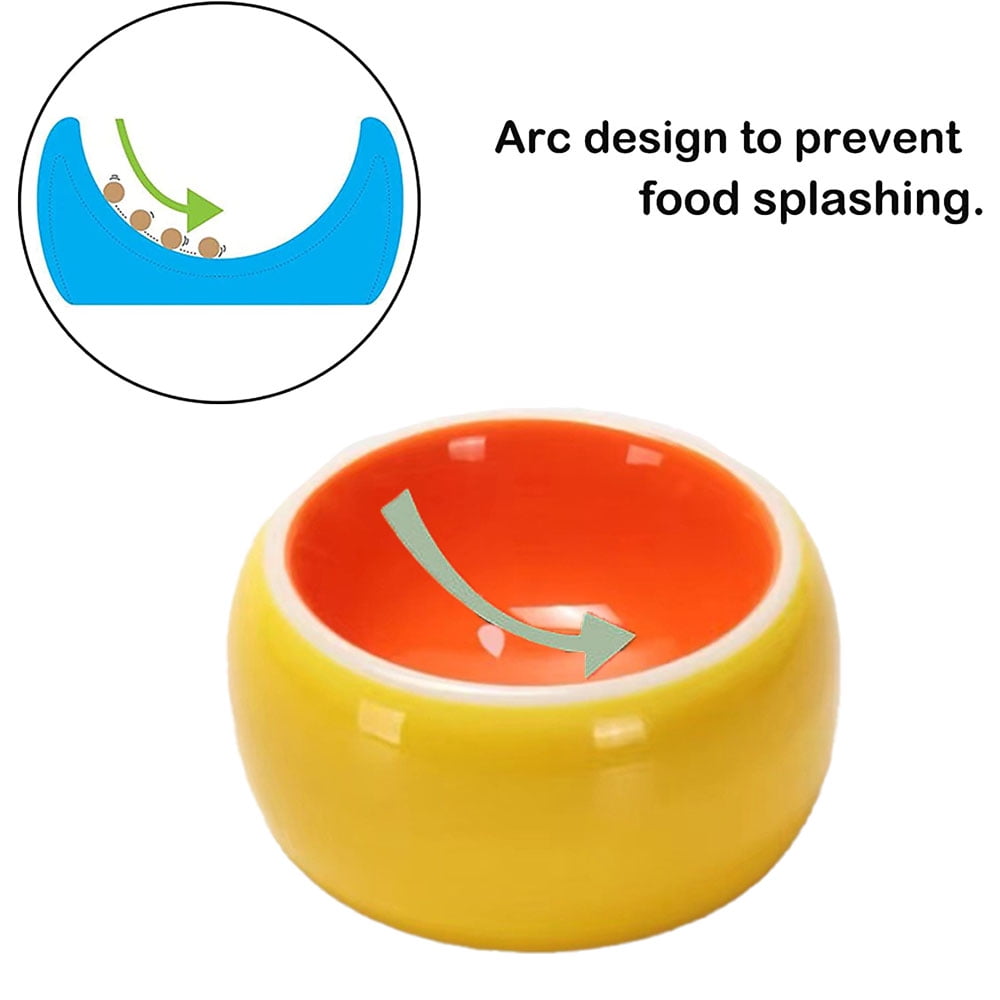 2pcs Hamster Food Bowl, Ceramic Food Dish and Water Bowl for Bunny Guinea Pig Gerbil Hamster Paraugas