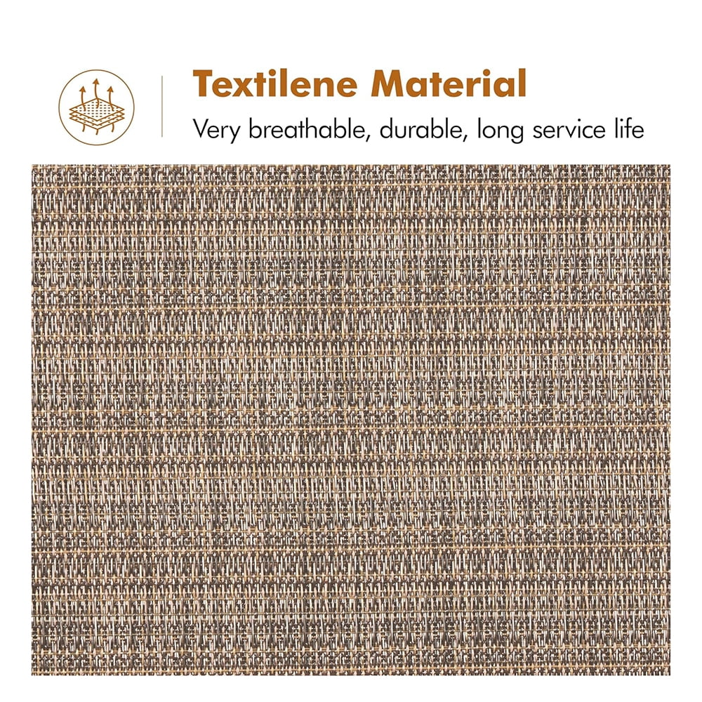 2 Piece Patio Swivel Bar Stools Bistro Chairs with High Armrest/Back/Footrest, All Weather Padded Seating Outdoor Furniture Chairs for Yard, Lawn & Garden, Black/Brown