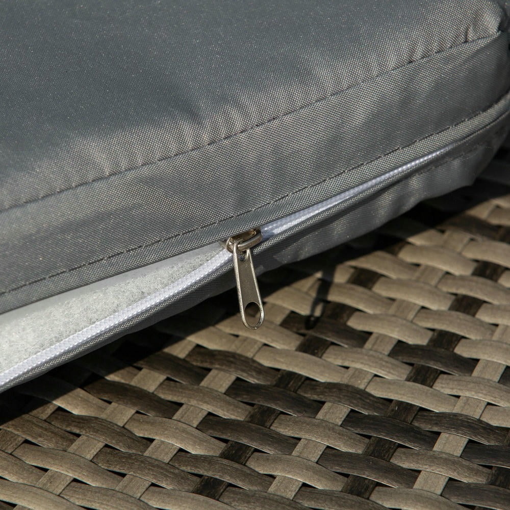 GVN Outdoor Daybed Set, Outdoor Bed Loveseat Set,4-Piece Round Convertible Daybed, Outdoor PE Rattan Patio Wicker Sofa Set with 2 Chairs, Table, 3 Pillows, Dark Gray