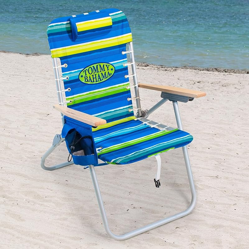 2-Pack Hi-Boy 17" Seat Height 4-Position Lace-Up Suspension Folding Backpack Beach Chair