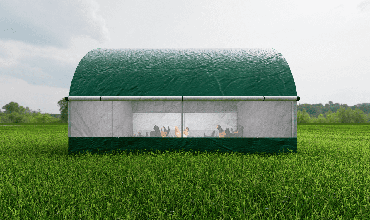 Chery Industrial Large Chicken Coop Metal Chicken Run Dome Shape Walk-in Fence, 12.4 ft ×12.4 ft