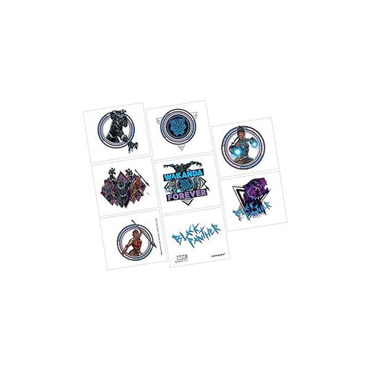 Black Panther Wakanda Forever Tattoos - 2"x 1.75" (Pack of 8) Vibrant Multicolor Temporary Body Art for Fans Perfect Parties, & Gifts