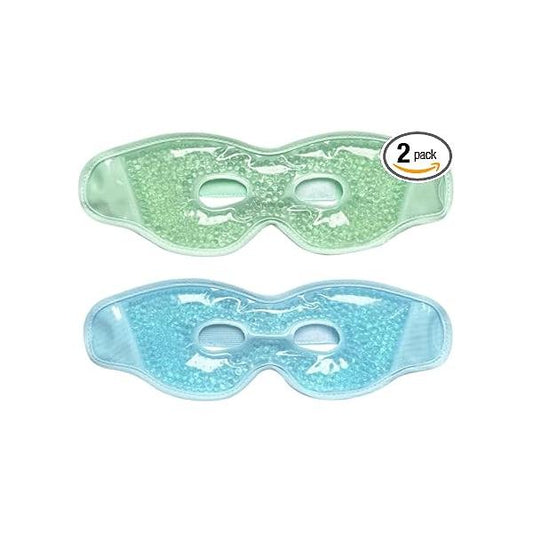 2PCS Cooling Eye Mask for Puffy Eyes, Gel Mask, Reusable Hot Cold Therapy Puffiness, Ice Pack Eyes Surgery, and Compress (01-Green & Blue)