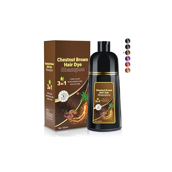 Black Hair Dye Shampoo 3 in 1 Champu Para Canas for Gray Coverage, Natural Herbal Color Women, shampoo para pintar el cabello