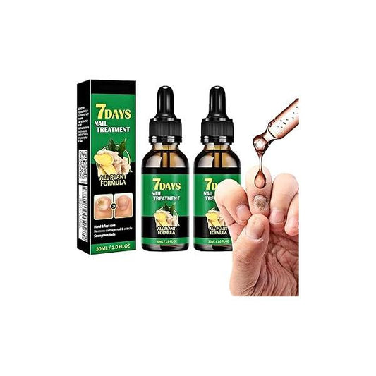 2PCS 7 Days Nail Treatment Kit - Strengthener -Ginger Treatment, Repair Dry Brittle Nails- and Hydrating Care
