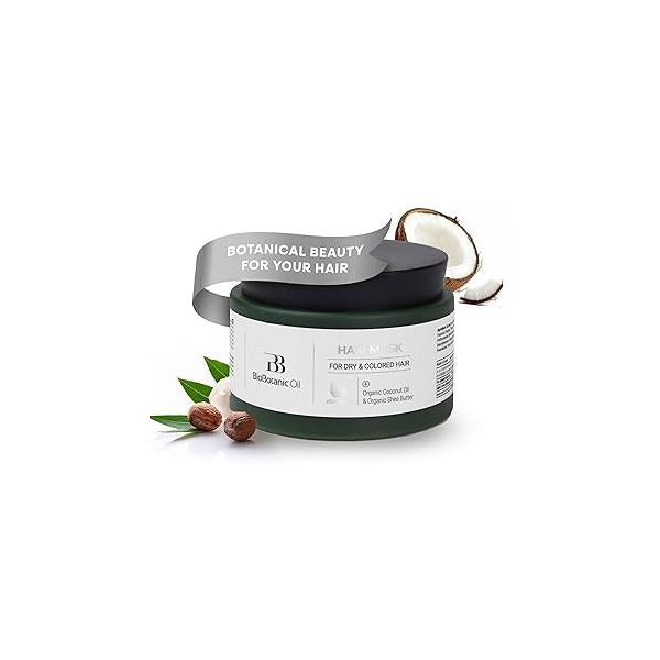 Bio Botanic Oil Hair Mask for Thin, Sparse & Brittle | Strengthens Restores Organic Castor Babassu Oils SLS-Free, Paraben-Free, Deeply Hydrating Softening 250ml