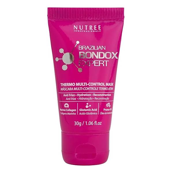 HAIR MASK FOR DAMAGED BRAZILIAN BONDOX TREATMENT 1.06 oz Thermal Activated Mask for Dry Frizzy Hair | Formaldehyde Free Results up to 1-3 months prunus oil seaweed collagen
