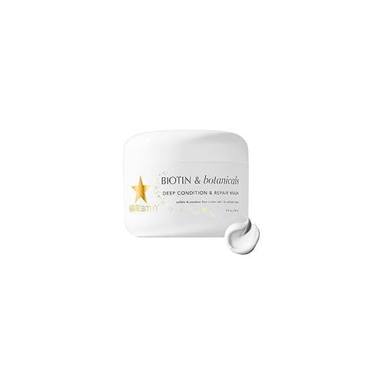 HAIRtamin Hair Conditioner - Biotin & Botanicals Deep Conditioning Mask for Dry, Damaged, Bleached Repair, Moisturizing Treatment Curly Hair, 8 Fl Oz
