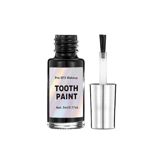 CCbeauty Black Tooth Paint, Temporary Out Liquid Coloring Makeup, Quick Dry, Safe & Non-Toxic, Rotten Teeth, Missing Teeth SFX for Halloween Clown, Zombie, Pirate Costume