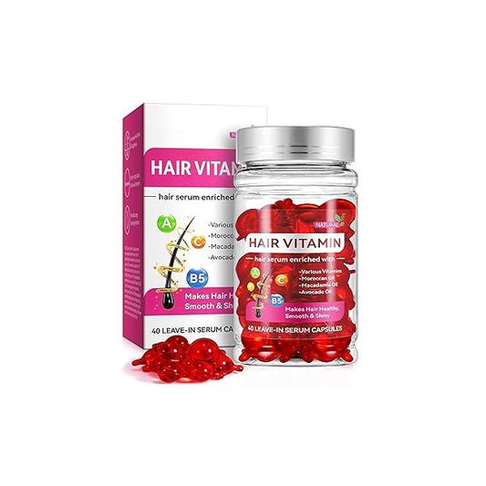 Hair Treatment Vitamin Serum Oil Capsule for Dry Damaged Hair, 2 Boxs, Enriched with Moroccan Macadamia Avocado Oils. (80 Pcs)