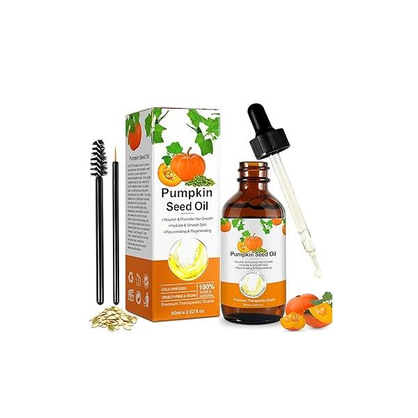 2 Pack Pumpkin Seed Oil, Oil for Hair Growth