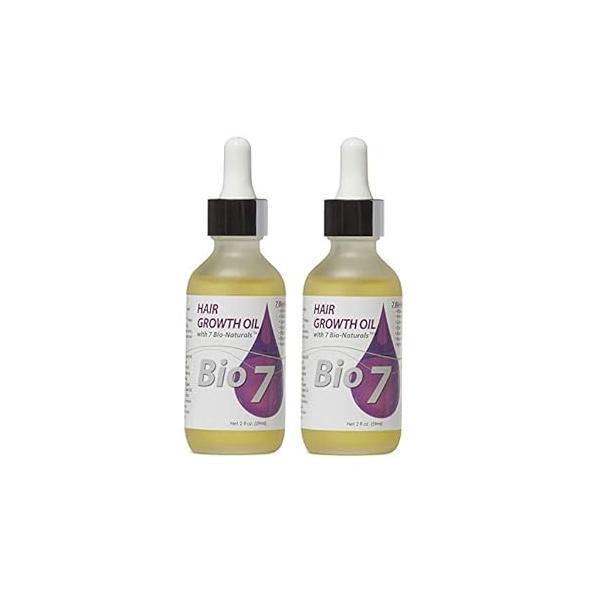 BIO7 HAIR GROWTH OIL WITH 7 BIO-NATURALS - 2 Fl Oz Increase Blood Flow To The Scalp, Stimulate Hair Follicles and Strengthens Hair, Thickens Grows Your Supply Valuable Nutrients to 7-in-1 Benefits: