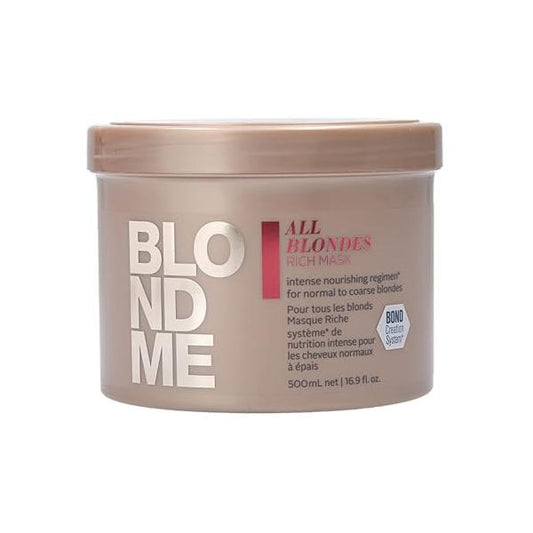BlondMe All Blondes Rich Mask - Deep Conditioning Bond Restoring Hair Treatment - Smoothing and Nourishing for Normal to Coarse Color Treated Natural Blonde