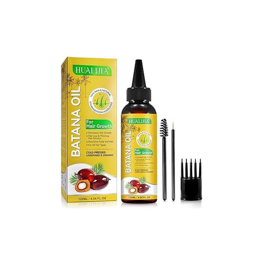 120ml Batana Oil for Hair Growth, Raw Dr Sebi from Honduras Promotes thickness, Unrefined & Natural Prevent Loss, Eliminates Split Ends, 4.04 FL. OZ