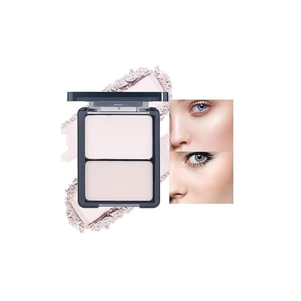 3 IN 1 Brown Nude Face Highlight Bronzer Powder Palette for Cheeks Contour Brightening, Buildable Matte Coverage Natural Makeup,Ultra Sculpt Nose Shadow Eyeshadow Primer 03#
