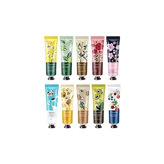 BONNIESTORE 10 Pack Plant Fragrance Hand Cream, Moisturizing Care Cream Travel Gift Set With Natural Aloe And Vitamin E For Women Bridesmaid-30ml