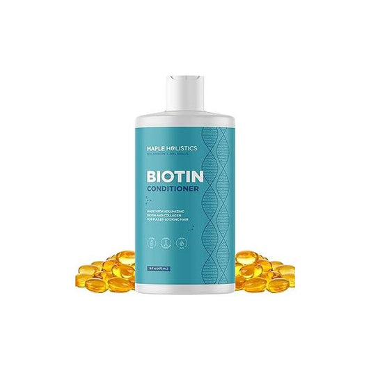 Biotin Conditioner for Thinning Hair - Volumizing Fine Thin & Weak Sulfate Paraben Silicone Free with Nourishing Plant Proteins Argan Oil Green Tea B Vitamins (16 Fl Oz)