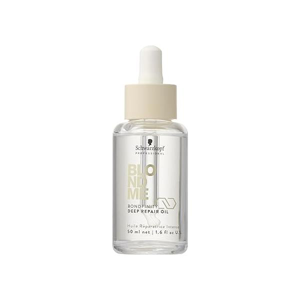 BlondMe Bondfinity Deep Repair Oil for Blonde Hair | Reduces Frizz Heat Protection Prevents Breakage |For Blonde, Lightened, & Grey Hair, 1.6 Fl Oz