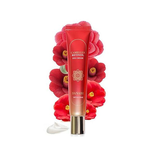 Camellia Retinol Eye Cream with Hyaluronic Acid | Daily Korean Cream, Hydrating to Reduce Wrinkles, Fine Lines, Dark Spots & Bags No Animal Trials (0.67 fl oz)