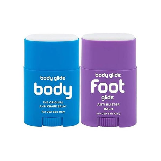body glide Original Anti-Chafe Balm, 0.80oz & Foot Glide Anti Blister 0.8oz: blister prevention for heels, shoes, cleats, boots, socks, and sandals.