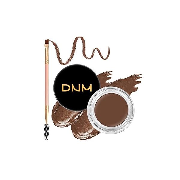2Pcs Brow Pomade Set with Dual-ended Eyebrow Brush, High pigment Water proof Natural finish Makeup Brush for Women and Girls（10#）