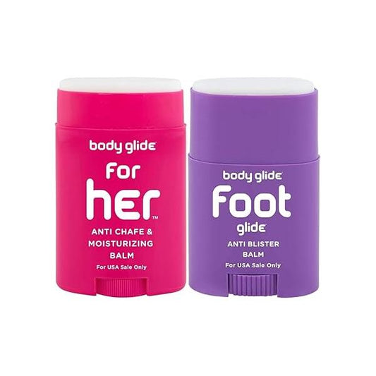 BodyGlide For Her Anti Chafe Balm (1.5oz) and Body Glide Foot Blister (0.8oz)