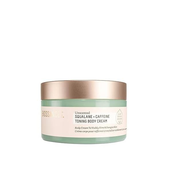 Biossance Squalane + Caffeine Toning Body Cream - Moisturizer for Firmness & Texture Vegan and Fragrance-Free Skin Care Nourishes, Tones Supports Moisture Barrier All Types