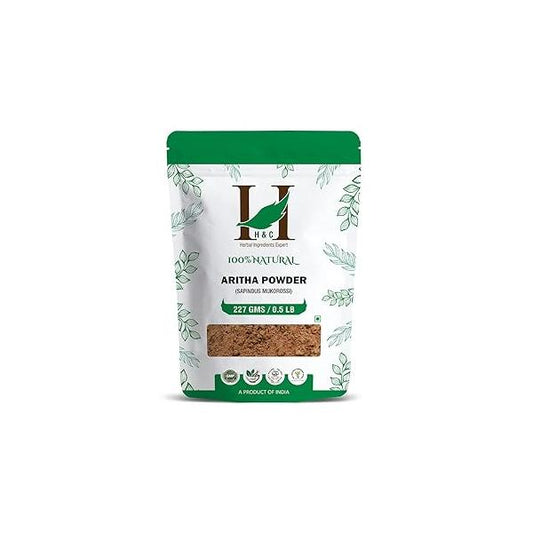 H&C HERBAL INGREDIENTS EXPERT 100% Natural Aritha Powder 227 gm / 0.5 lb | Soapnut Hair Mask Cleanser for Growth & Reduced Fall, Enhancing Reducing Loss