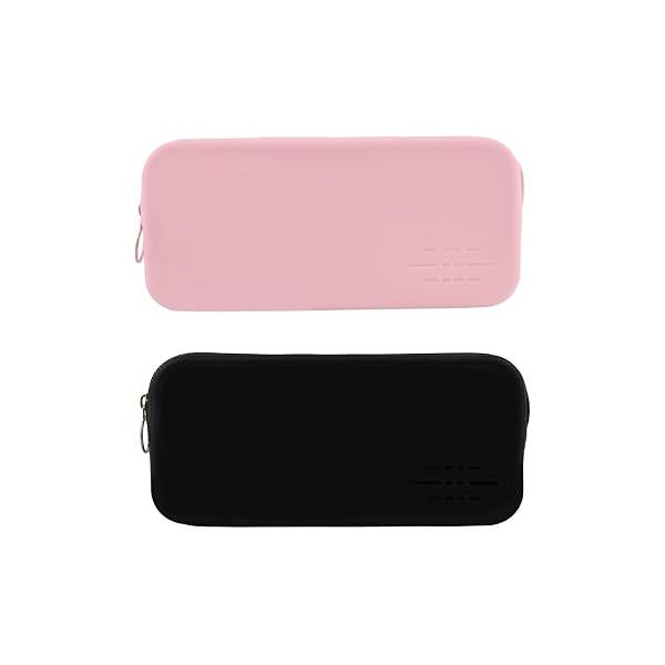 2pcs Silicone Makeup Brush Travel Case,Makeup Bag,Makeup Case,Travel Case,Portable PU Organizer,For Daily,Work Or