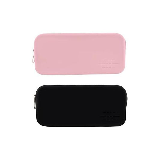 2pcs Silicone Makeup Brush Travel Case,Makeup Bag,Makeup Case,Travel Case,Portable PU Organizer,For Daily,Work Or