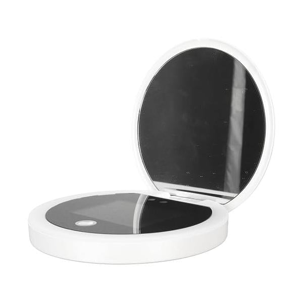 2X Magnification Makeup Mirror with LED Light for Sunscreen Test Light, Portable Cosmetic Travel, Ideal Compact & Travel Mirrors