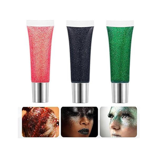 Body Glitter Gel Set Holographic Festival Makeup for Face Hair Eye Rave Mermaid Accessories Shimmer