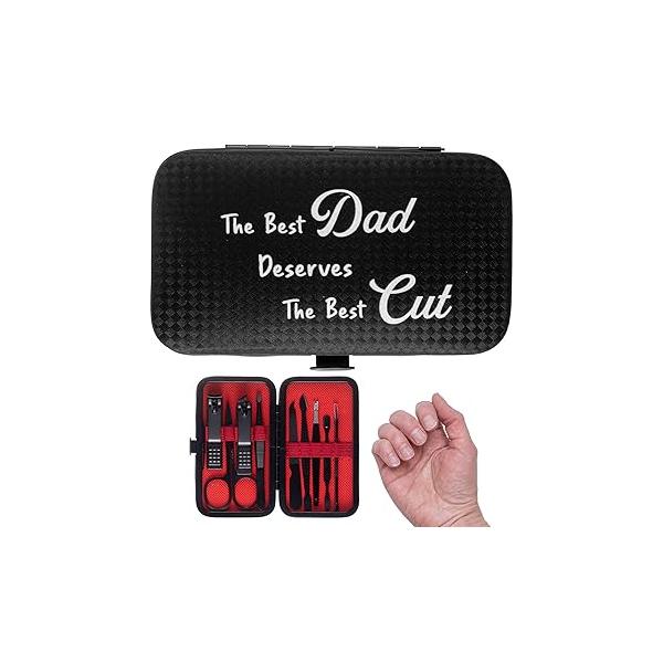 Birthday Gifts for Men Husband Best Dad Ever Manicure Sets Nail Clippers Kit 9 in 1 Stainless Steel Cutting Pedicure Tools Accessories Personal Care(Dad)