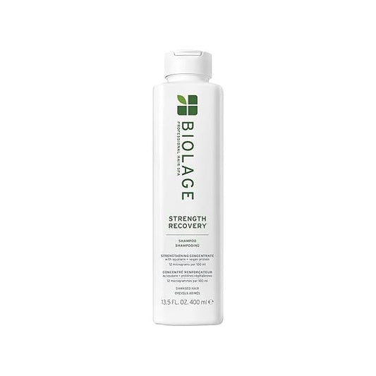 Biolage Strength Recovery Shampoo - Reduces Breakage & Detangles, For Damaged Hair, With Olive Squalane Vegan Proteins, Paraben Mineral Oil-Free