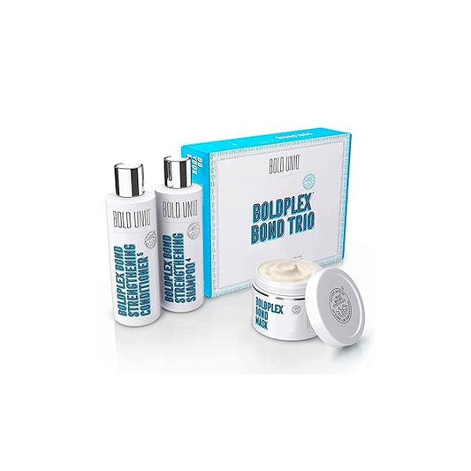 Boldplex 3, 4 & 5 Bond Restore Treatment, Shampoo Conditioner Trio Gift Set - Hydrating Protein Formula, Strengthens Dry Damaged Hair, Repairs Breakages Split Ends. Vegan Cruelty Free.