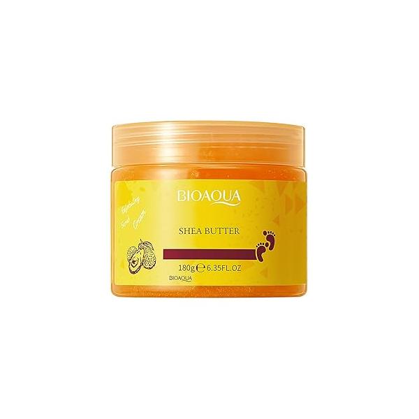 BIOAQUA Foot Care Herbal Massage Scrub-Exfoliating Cream Cleansing Delicate Feet Skin Shea Oil Natural Extracts 180g / 6.35oz