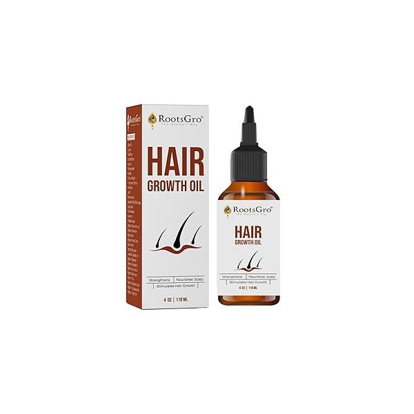Hair Oil - Infused with the Blend of 30 Essential Oils, Rosemary, Olive, Jojoba & More Supports to Strengthen and Nourishes Scalp 4 Ounce
