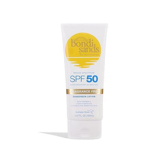 Bondi Sands Fragrance Free Sunscreen Body Lotion SPF 50 | Hydrating Broad Spectrum Protection, Sheer, Water Resistant 5.07 Oz/150 mL