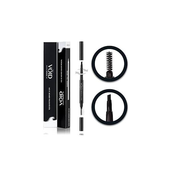 Black Beard Filler Pen Kit - Fuller, Natural-Looking with Waterproof Pencil, Liner, and Marker