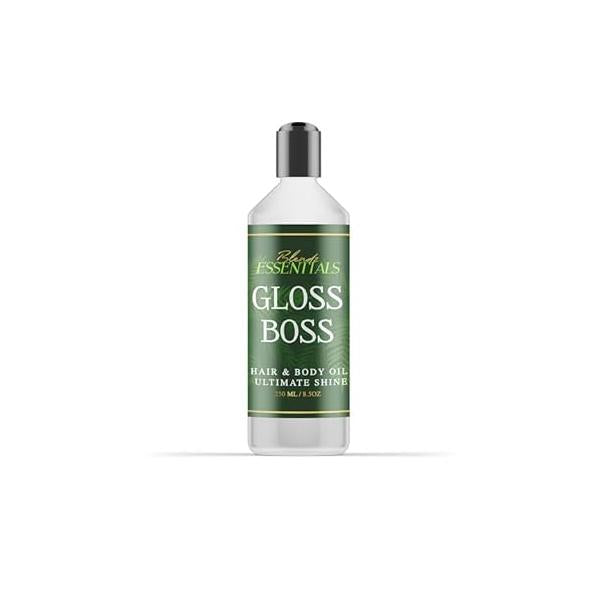 Blendz Essentials Gloss Boss Natural Lightweight Scalp & Hair Oil | Nourish Dry and Promote Healthy Shine Paraben Sulfate Free Super Smoothing Oil, Clear