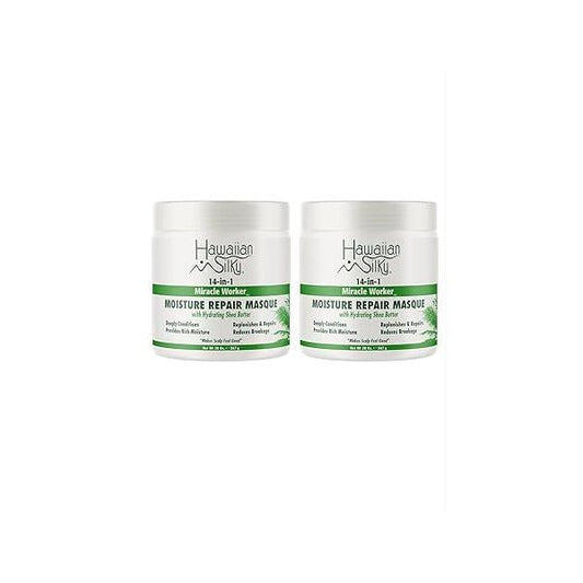 Hawaiian Silky 14-in-1 Miracle Worker | Moisture Repair Masque w/Hydrating Shea Butter 20 oz (Pack of 2)