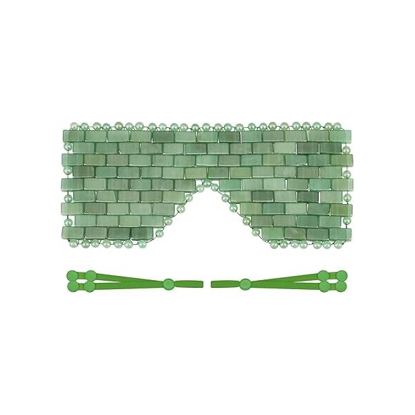 ideayard Jade Eye Mask Cooling Sleep 100% All Natural Stone for Hot & Cold Anti Aging Therapy, Headache and Migraine Relief Weighted